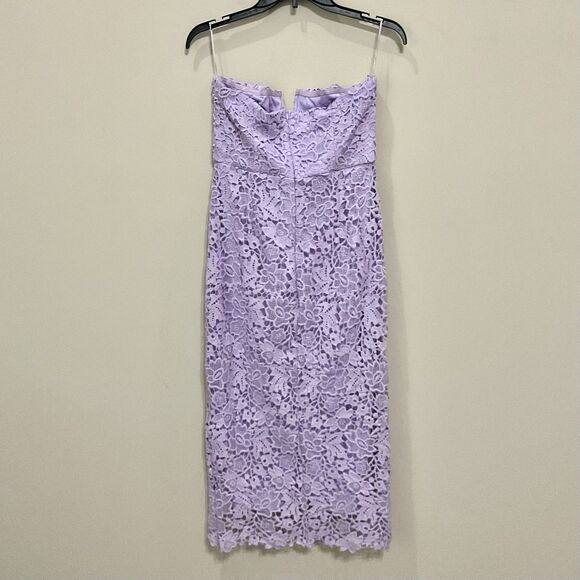 ASTR THE LABEL Lilac Kalena Strapless Dress Sweetheart LACE Midi Sz S New Purple - Picture 7 of 9